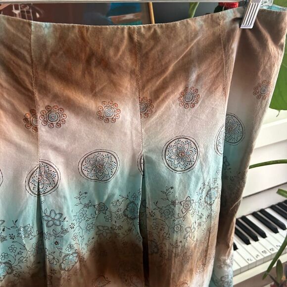 Brown and Cream Knee-Length Skater Skirt Size 11 - Picture 9 of 16